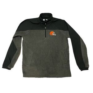 Cleveland Browns Pullover Mens Medium Zip Fleece Sweatshirt Jacket Helmet NFL